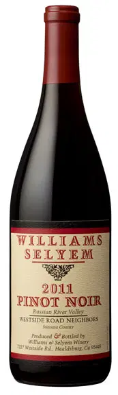 2011 Williams Selyem Pinot Noir Westside Road Neighbors Russian River - click image for full description