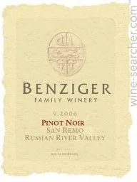 2006 Benziger Pinot Noir San Remo Russian River image