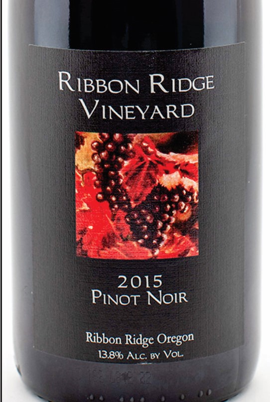 2015 RIBBON RIDGE WINERY PINOT NOIR ESTATE RESERVE RIDGECREST VINEYARDS RIBBON RIDGE OREGON - click image for full description