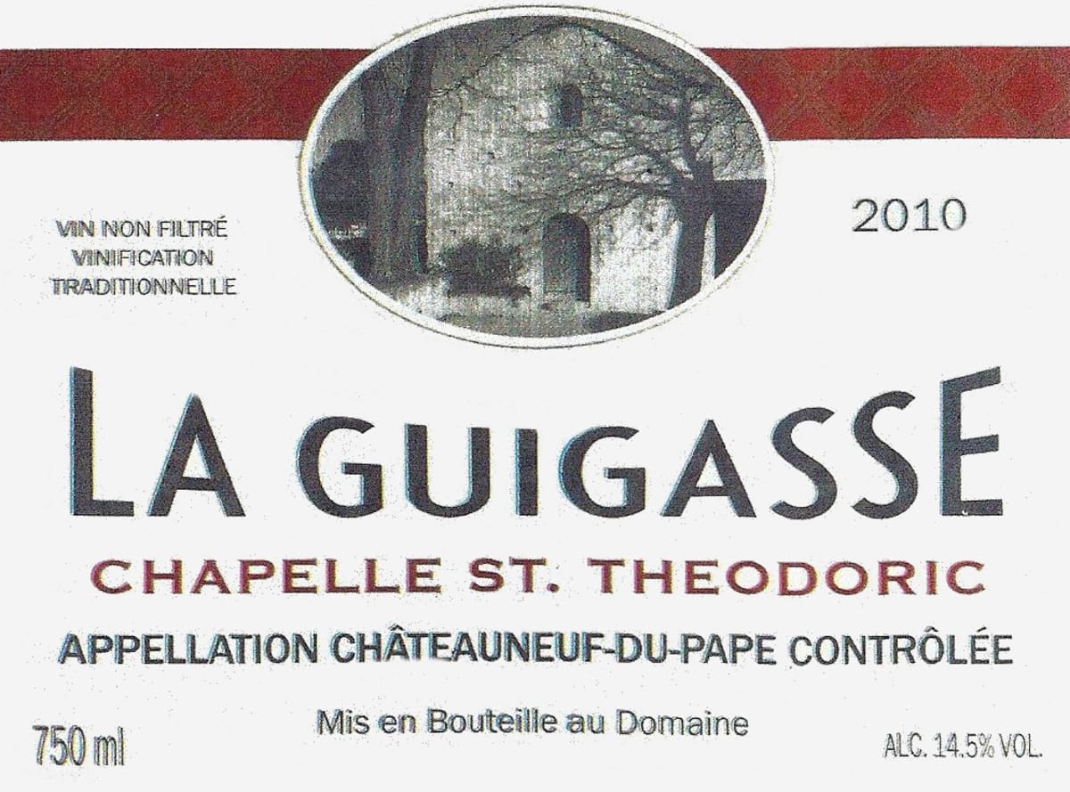 2010 CHAPELLE ST. THEODORIC CHATEAUNEUF DU PAPE LA GUIGASSE MAGNUM 1.5L - click image for full description