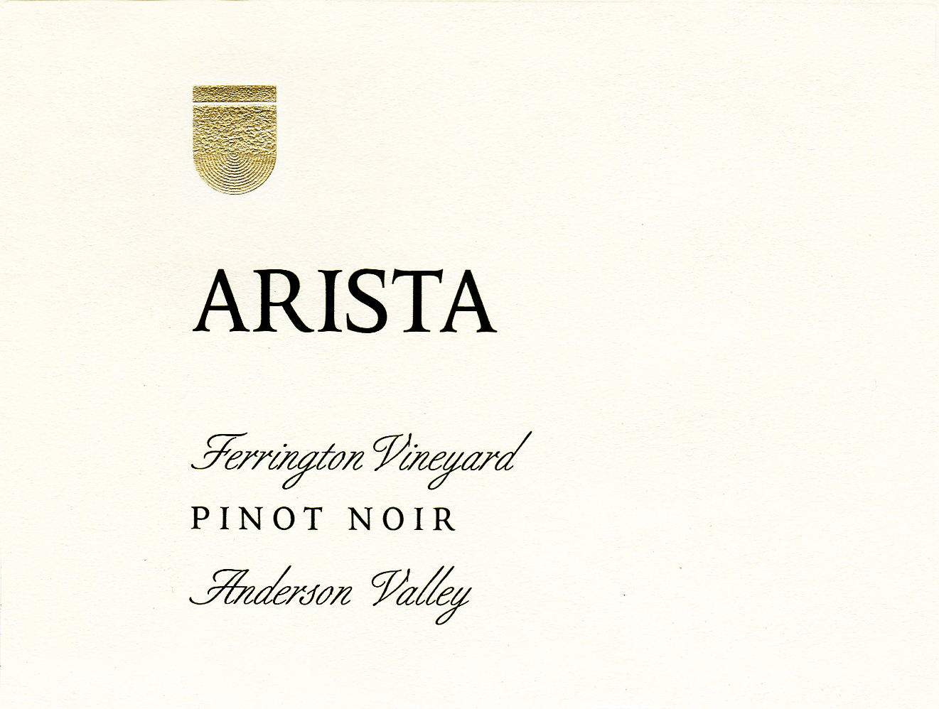 2019 Arista Winery Pinot Noir Ferrington Vineyard Anderson Valley - click image for full description