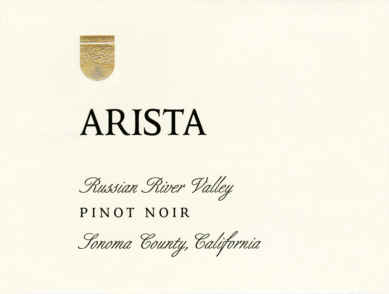 2019 Arista Winery Pinot Noir Russian River Valley - click image for full description