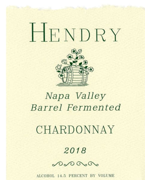 2019 Hendry Barrel Fermented Chardonnay, Napa Valley, USA - click image for full description