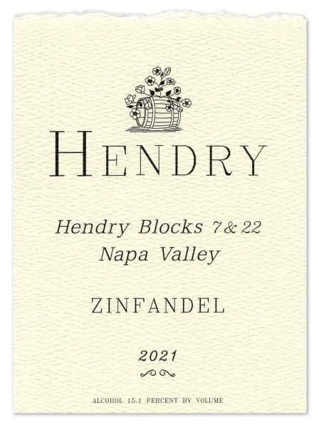 2021 Hendry Block 7 & 22 Zinfandel - click image for full description