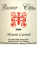 2008 Brewer-Clifton Mount Carmel Pinot Noir Sta Rita Hills - click image for full description