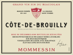 2019 Mommessin Cote de Brouilly Les Grandes Mises, Beaujolais, France - click image for full description