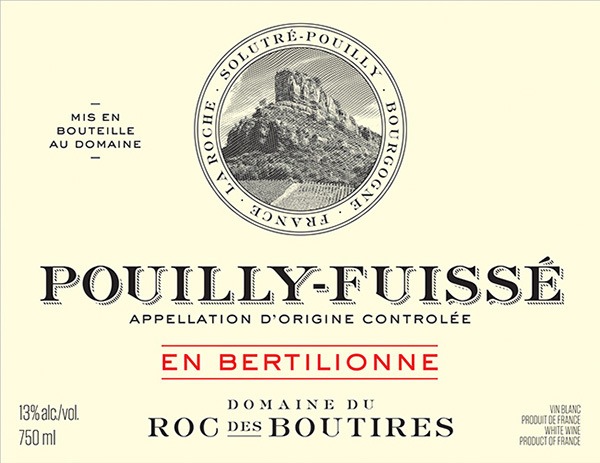 2022 Domaine du Roc des Boutires Pouilly-Fuisse En Bertilionne - click image for full description