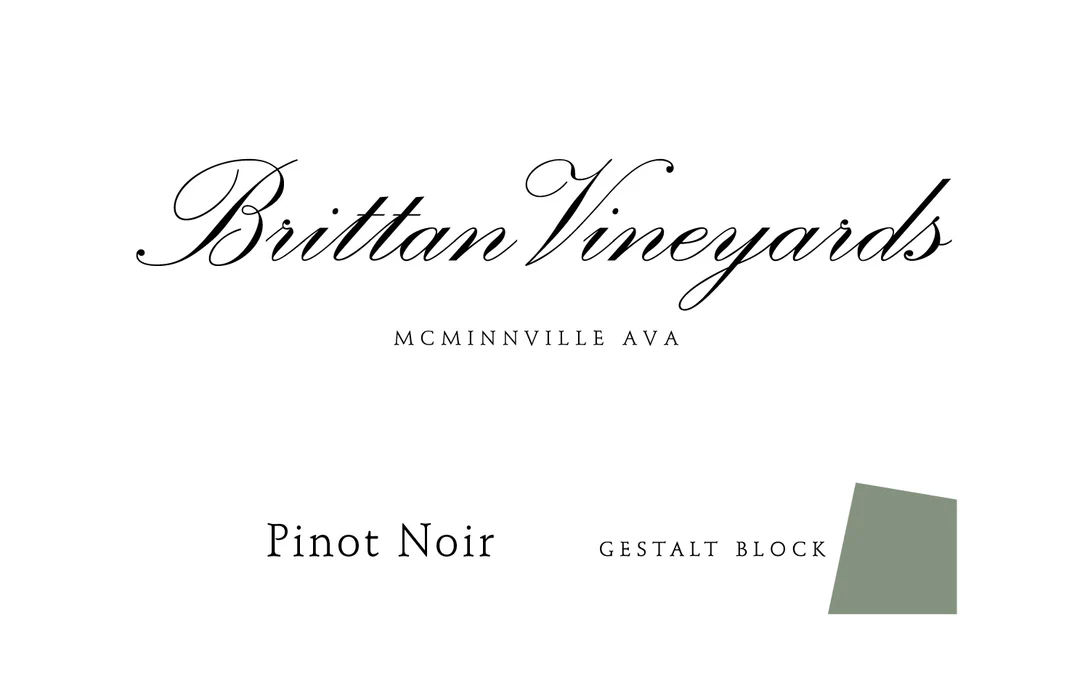 2021 Brittan Vineyards Pinot Noir Gestalt Block McMinnville - click image for full description