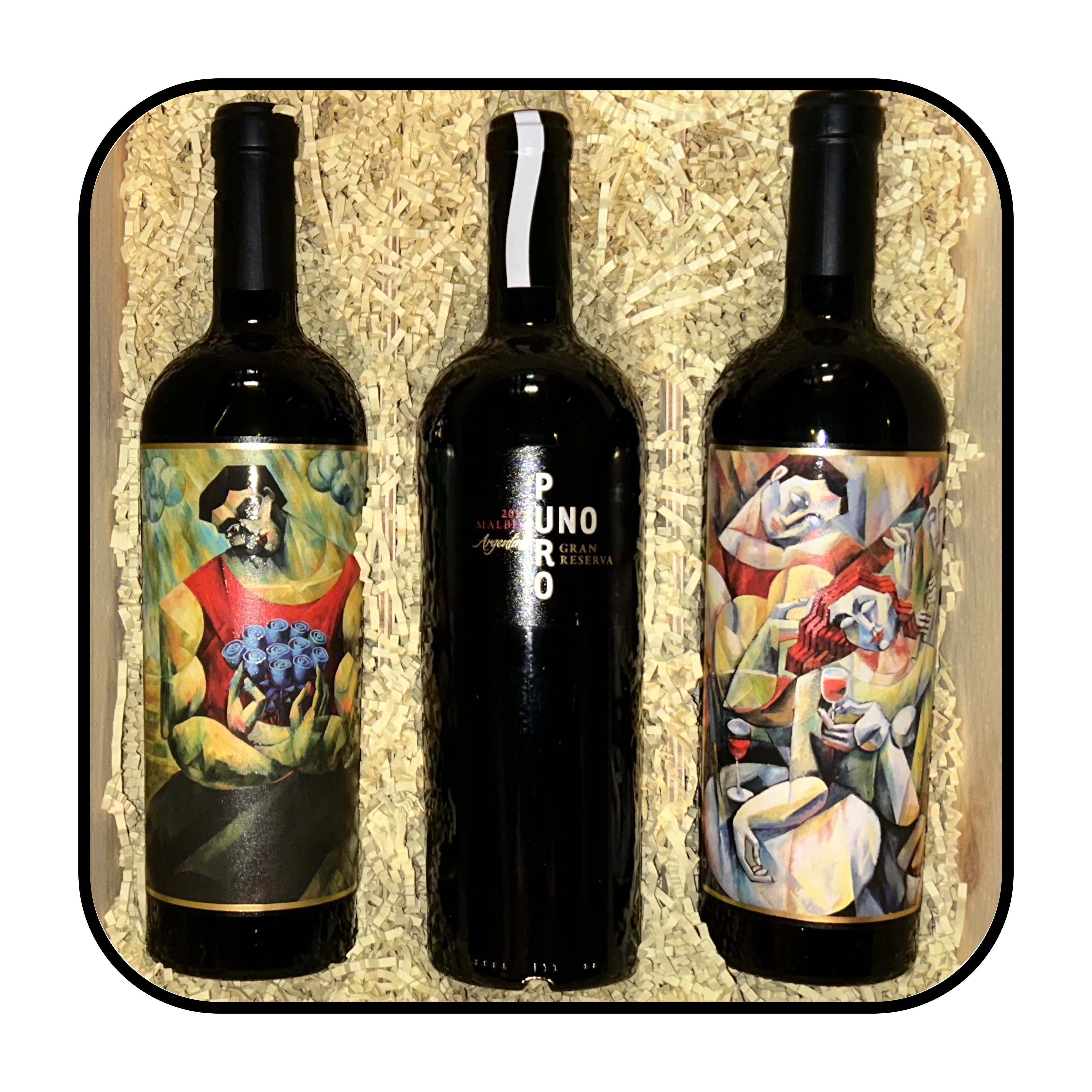 Vintage Argentina Malbec by Puro Uno Three Pack #24C9 - click image for full description