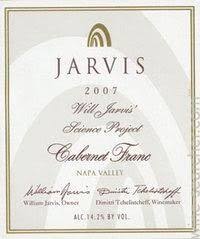 2007 Jarvis Estate Will Jarvis' Science Project Cabernet Franc Napa Valley - click image for full description