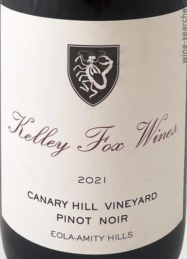 2021 Kelley Fox Wines Pinot Noir Canary Vineyard Willamette Valley - click image for full description