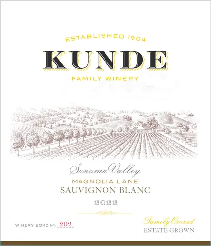 2022 Kunde Family Estate Magnolia Lane  Sauvignon Blanc Sonoma - click image for full description