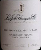 2019 La Jota Cabernet Franc Howell Mountain Napa - click image for full description