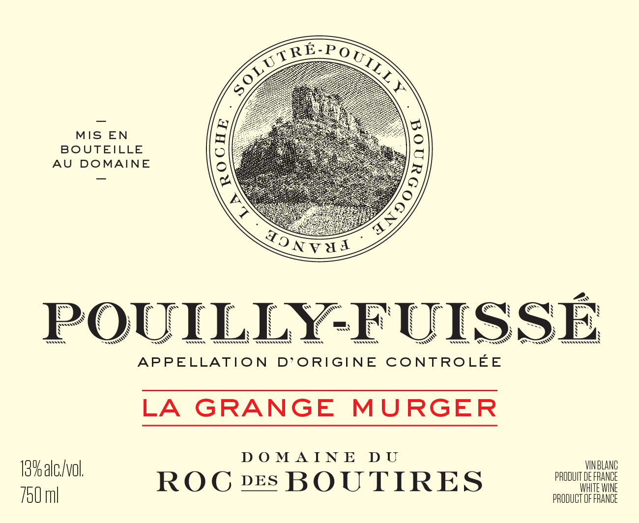 2021 Domaine du Roc des Boutires Pouilly-Fuisse 'La Grange Murger' - click image for full description