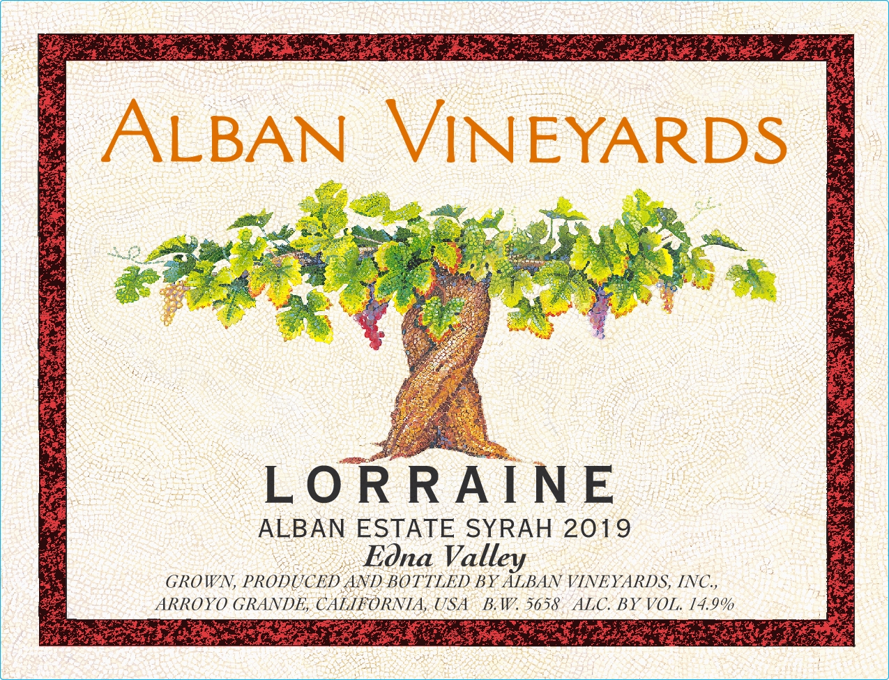 2019 Alban Vineyards Lorraine Estate Syrah Edna Valley, USA - click image for full description