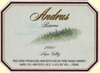 2002 Pine Ridge Vineyards Andrus Reserve Napa Valley - click image for full description