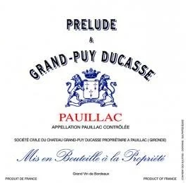 2019 Prelude a Grand Puy Ducasse Pauillac - click image for full description