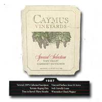 1987 Caymus Vineyards Special Selection Cabernet Sauvignon Napa Valley 6 Liter image