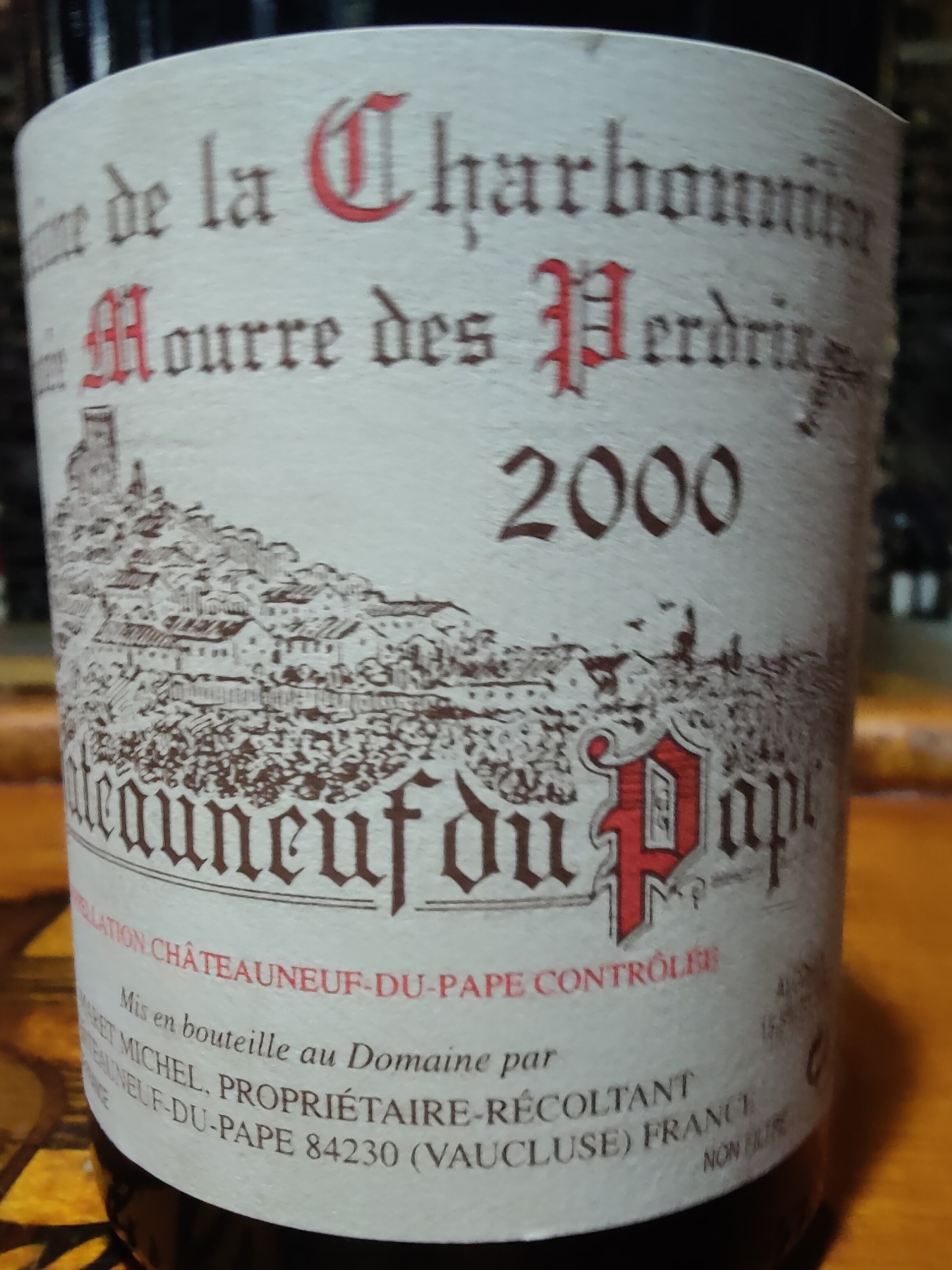 2000 Domaine De Charbonniere Chateauneuf Du Pape Cuvee Mourre Des Perdrix - click image for full description