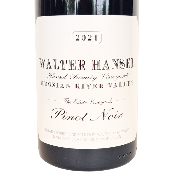 2021 Walter Hansel Winery Estate Pinot Noir Russian River - click image for full description