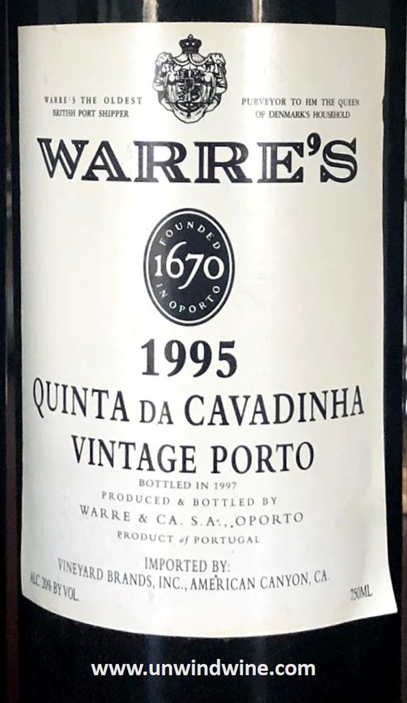 1995 Warre's Quinta Da Cavadinha Vintage Port - click image for full description