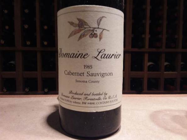 1979 DOMAINE LAURIER CABERNET SAUVIGNON, SONOMA COAST, USA - click image for full description