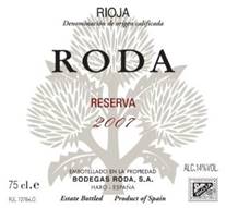 Image result for 2007 Bodegas Roda Reserva Roda