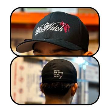 Wine Watch Hats Black Flex Fit with Logo image