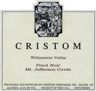 Image result for Cristom Pinot Noir Mount Jefferson Willamette Valley 2016