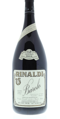 A bottle of wine with a white label  Description automatically generated